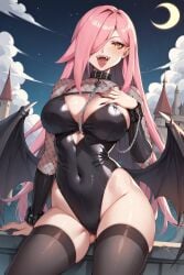 1girls ai_generated big_breasts blush breasts chilean_female fishnet_clothing fishnets halloween latam_virtual_youtuber long_hair looking_at_viewer neneefthy night outdoors pink_hair public socks solo_female tagme thighs tupadrev4 vampire vampire_girl virtual_youtuber vtuber yellow_eyes