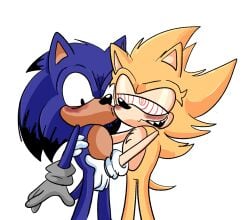 2boys ankifun blush exe_(revie) faker_(revie) fleetway_comics fleetway_super_sonic gay gloves male/male questionable_consent red_eyes smile sonic.exe sonic.exe_(series) sonic_(series) sonic_the_hedgehog_(series) standing underboob white_background yaoi yellow_body