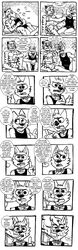 canine collar comic edit english_text feline gay kissing male monochrome no_humans oral penis rayfkm text tiger underwear wristband