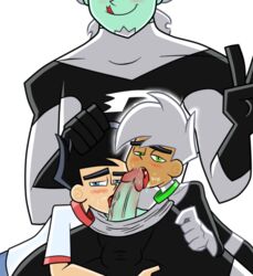 3boys cum danny_fenton danny_phantom dark_danny gay male multiple_males oral penis transparent_background yaoi