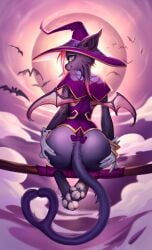 anthro anthro_only ass colby_faraday espeon femboy male male_only witch_costume