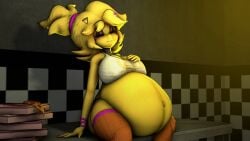 1girls 3d 3d_(artwork) bloated_belly chica_(cally3d) fat fat_female five_nights_at_freddy's qpwuzhere tagme