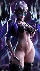 3d evelynn k/da_all_out_evelynn k/da_all_out_series k/da_series league_of_legends lunex3d partially_clothed