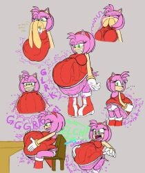 amy_rose burping cream_the_rabbit digestion f/f vore