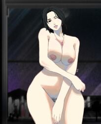 big_breasts black_hair earrings lookism manhwa milf necklace nude ptj_universe reporter_kim self_upload short_hair wide_hips yeonwoo_kim