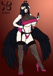 albedo_(overlord) bimbofication brunette_hair hiastobasement_(artist) overlord_(maruyama) solo solo_female succubus wings