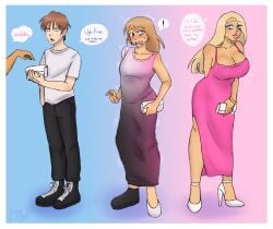 bimbo bimbofication breast_expansion female fluffyfeetart genderswap_(mtf) hair_growth high_heels huge_ass huge_breasts lip_expansion tagme thick_lips thick_thighs thigh_expansion transformation transformation_sequence wide_hips