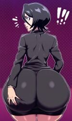 ai_generated bleach bubble_ass bubble_butt dress_inside_ass kuchiki_rukia pixelsin thick_thighs