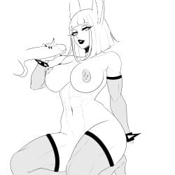 abs ass big breasts bunny_ears bunny_girl female goth legs milf mother muscular nipple nipples pierced piercing thick thighs