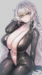 1girls bodysuit breasts character_request cleavage female inner_sideboob pote0508