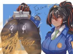 ass fart fart_cloud fart_fetish farting melonarts2_(artist) sweat zenless_zone_zero zhu_yuan