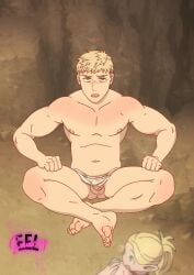 bara delicious_in_dungeon dungeon_meshi feet feet_fetish himbo laios laios_touden naked naked_male netflix saucyeel sauna sweat sweatdrop sweating sweaty sweaty_balls sweaty_body sweaty_breasts sweaty_genitalia towel towel_around_waist towel_only towel_slip ダンジョン飯