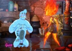 blue_body blush caught caught_in_the_act caught_masturbating caught_naked dildo dildo_in_ass dildo_insertion dildo_penetration dildo_riding dildo_sitting disney elemental elemental_(pixar) embarrassed_nude_exposure embarrassed_nude_male ember_lumen fire himbo ibara naked naked_male pixar saucyeel sex_toy sex_toy_in_ass sex_toy_insertion wade_ripple water