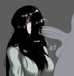 1girls black_hair blowjob dorkbum hairjob tagme_(artist) the_ring yamamura_sadako