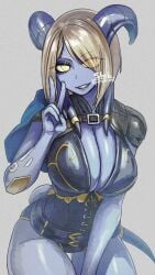 1girls cleavage draenei female horns pote0508 thighs warcraft world_of_warcraft