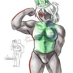 1x1x1x1 1x1x1x1_(forsaken) artist_name betrayed_1x1x1x1 breasts bulge digital_media_(artwork) domino_crown erection featureless_breasts forsaken_(roblox) funny genderfluid genitals intersex long_hair melee_weapon muscles muscular muscular_arms muscular_futa panties penis ponytail roblox roblox_game robloxian seacreature self_upload smile solo standing sword sword_penis unusual_anatomy unusual_genitalia unusual_penis weapon zipper_mouth