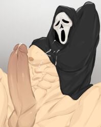 abs balls bara biceps big_balls big_penis cum erection genital_fluids ghostface ghostface_(scream) male male_nipples male_only masked masked_male muscular_male nalnahi1 nipples pecs penis scream scream_(franchise)