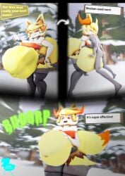 3d belch braixen burping english_text female pokemon pokemon_(species) qpwuzhere tagme vore vore_belly