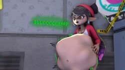 belch bloated_belly burping callie_(splatoon) qpwuzhere solo splatoon tagme vore