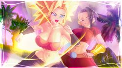 2girls big_breasts caulifla dragon_ball_super female female_only kale koikatsu multiple_girls ninapieta super_saiyan