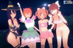 4girls costume doki_doki_literature_club fefreak726 halloween halloween_costume monika_(doki_doki_literature_club) natsuki_(doki_doki_literature_club) sayori_(doki_doki_literature_club) yuri_(doki_doki_literature_club)