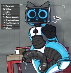 1boy 2d anthro big_penis black_penis blue_body bodily_fluids circumcised cum curvy_figure domestic_cat electronics erection felid feline felis for_a_head genital_fluids genitals grey_body hi_res hourglass_figure huge_cock humanoid humanoid_genitalia humanoid_penis kerfur kerfur_omega_(votv) kerfuś leaking_cum looking_at_viewer machine male male_only mammal monitor_head object_head penis rabblet robot robot_boy robot_humanoid robotic rule_63 screen screen_face screen_head segmented_penis solo television tv_head voices_of_the_void