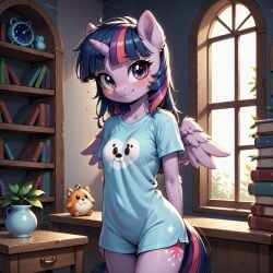 ai_generated anthro equid equine female friendship_is_magic hi_res horn horse mammal my_little_pony nenvul pony smile solo twilight_sparkle_(mlp) unicorn wings