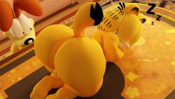 3d 3d_(artwork) bubble_butt fat_ass femboy garfield_(series) garfield_the_cat huge_ass orange_body orange_fur sfm sleeping uncle_aiden