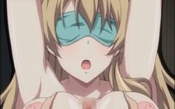 animated blindfold blonde_hair breast_grab breast_squeeze breasts censored erect_nipples eroge!_h_mo_game_mo_kaihatsu_zanmai female fujiwara_momoka large_breasts long_hair male nipples open_mouth paizuri pant penis rape sex straight