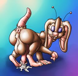 1boy balls big_balls big_penis cum emenius flygon_(artist) hybrid lagomorph male male_only mammal penis rabbit rat rodent solo