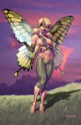 2009 art bimbo breasts butterfly_wings dominic_marco fairy fairy_wings female hourglass_figure lipstick makeup tagme