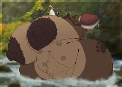 1female 1females 1girls 2025 2d 2d_(artwork) ass bear belly belly_button belly_focus big_ass big_breasts big_nipples blue_eyes breasts brown_fur brown_nipples chubby color dark_brown_nipples ear eating eating_food eyes female fish fur furry furry_female furry_only grizzly grizzly_bear high_resolution image naked naked_female nude outdoors salmon solo solo_female thenameisradio thicc thick thick_thighs unknown_character wide_hips
