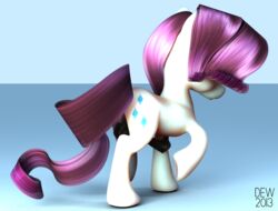 2013 3d all_fours back_view balls color cutie_mark dewclawpaw equine feral friendship_is_magic fur hair horse horsecock long_hair looking_away male male_only my_little_pony no_humans nude penis pony purple_hair rarity_(mlp) rule_63 solo tail testicles unicorn white_fur