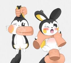 2025 3_fingers balls big_penis black_body black_fur blush bodily_fluids cheek_bulge disembodied_hand disembodied_penis duo emolga feet female female_feral feral fingers forced forced_oral forced_vaginal fur generation_5_pokemon genitals grabbing_another grabbing_both_ears hi_res holding_both_ears human interspecies larger_human larger_male looking_at_another looking_at_genitalia looking_at_partner majika male male/female male_human male_on_feral mammal membrane_(anatomy) multicolored_body multicolored_fur nervous nintendo one_eye_closed open_mouth oral oral_penetration penetration penis pokemon pokemon_(species) pokephilia questionable_consent ridiculous_fit rodent rough_sex saliva saliva_on_penis saliva_string sex signature simple_background size_difference smaller_female smaller_feral smaller_penetrated stomach_bulge tail tears vaginal_penetration vulva white_body white_fur yellow_body yellow_cheeks zoophilia