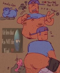 1boy areolae ass blush breasts buttplug civilian_(die_of_death) die_of_death_(roblox) flashing flashing_breasts freckles looking_back male meme_in_the_background mequot nervous nipples offscreen_character open_mouth popeexoxo roblox roblox_game robloxian self_upload socks sweatdrop taunt_(die_of_death) tongue_out