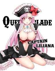 breasts captain_liliana character_name copyright_name female large_breasts nipples pink_hair pirate queen's_blade queen's_blade_rebellion solo