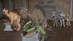 16:9 anal anal_sex animal_humanoid anthro athletic athletic_anthro athletic_male being_watched bodily_fluids bottomwear bottomwear_aside bound ceratopsian ceratopsid chasmosaurine clothed clothing clothing_aside control_panel cum cum_drip cum_in_ass cum_inside dinosaur dripping drone_(vehicle) feral forced forced_bestiality forced_exposure gag gagged genital_fluids group hi_res humanoid humiliation hyena hyena_humanoid kaa_bakensobek knee_pads larger_feral larger_male loincloth loincloth_aside loincloth_only looking_at_another machine male male/male mammal mammal_humanoid marginocephalian markings mostly_nude_anthro mostly_nude_male muscular muscular_anthro muscular_male nude nude_anthro nude_feral nude_male ornithischian penetration pleading_eyes prehistoric_species prisoner_of_war rape recording reptile resigned_to_fate rhinoceros rhinoceros_humanoid saurischian scalie sex size_difference smaller_anthro smaller_male smaller_penetrated story_at_source tablet_computer theropod topless tribal tribal_clothing tribal_markings triceratops tyrannosaurid tyrannosauroid tyrannosaurus tyrannosaurus_humanoid unwanted_anal unwanted_attention unwanted_bareback unwanted_cum_inside unwanted_exposure war_crime widescreen zoophilia