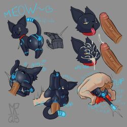 1:1 808_(hi-fi_rush) a_cat_is_fine_too anthro anus balls bedroom_eyes big_penis black_body bodily_fluids chai_(hi-fi_rush) collar colored cum cum_in_mouth cum_inside cum_on detailed digital_drawing_(artwork) digital_media_(artwork) duo female feral foreskin from_behind_position from_front_position genital_fluids genitals glowing glowing_body glowing_genitalia grey_background hi-fi_rush hi_res human human_on_feral interspecies lying male male/female mammal meme microsoft missionary_position mrmystery_guy narrowed_eyes on_back onomatopoeia pawpads paws penetration penis pose robotic_arm seductive sex simple_background sound_effects tail tango_gameworks text tongue tongue_out vaginal_penetration vein vulva zoophilia