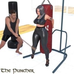 1boy 1girls bondage high_heels hitting leggings male milf pantyhose ryona ryonashoot tagme video