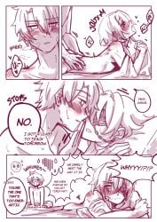 anaxa_(honkai:_star_rail) bite_mark blush gay heart-shaped_pupils honkai:_star_rail male/male moaning on_bed phainon_(honkai:_star_rail) sex_from_behind sweat talking talking_to_partner