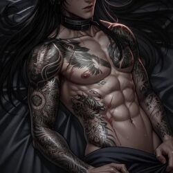 ai_generated black_eyes black_hair erotic feet orgasm sheets sweaty tagme taishou_seiji tattoo trembling video