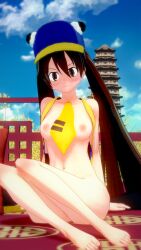 1girls 3d_(artwork) barefoot breasts brown_hair cap disgaea disgaea_4 feet female fuka_kazamatsuri koikatsu koikatsu_(medium) kraguto_games light-skinned_female light_skin naked necktie nipples nippon_ichi_software nude nude_female solo