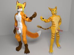 2014 2boys 3d balls erection gay jcfox kyetwolf_(artist) male male_only penis ratchet_(ratchet_and_clank) ratchet_and_clank simple_background video_games white_background yaoi