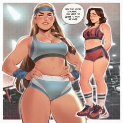 2girls ai_generated big_ass big_breasts big_thighs breasts brunnhilde curvaceous curvy curvy_figure digital_media_(artwork) european_mythology female genderswap genderswap_(mtf) gym gym_clothes hips hourglass_figure huge_ass huge_breasts huge_thighs large_ass large_breasts large_thighs legs light-skinned_female light_skin marvel marvel_comics mature mature_female mythology norse_mythology peter_parker petra_parker phophopho rule_63 scandinavian_mythology slim_waist spider-man spider-man_(series) story thick thick_hips thick_legs thick_thighs thighs thor_(series) valkyrie valkyrie_(marvel) voluptuous waist wide_hips wide_thighs workout_clothes yuri