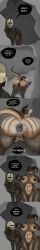 anthro anus ass ass_focus asshole_focus big_ass big_breasts big_thighs black_body cellulite deathclaw fallout fallout_4 female_deathclaw female_monster huge_ass imminent_sex krampuss milf monster_girl muscular muscular_female short_comic teasing twerking