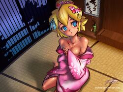 beige_skin blonde_hair blue_eyes bowser color female female_focus kimono looking_away mario mario_(series) nintendo open_robe phantom_ix_row princess_peach pt_crow shadow silhouette super_mario_bros. tied_hair