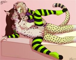 acino acino_(artist) anthro balls breasts cheetah erection feline female fur furry lynx male penetration penis pussy pussy_juice sex straight ts-cat vaginal_penetration