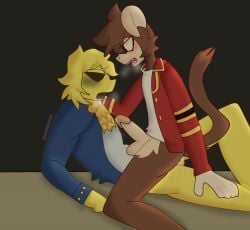 anthro bad_anatomy bed bellhop blush canelitabunny cowgirl_position dark_deception dark_deception:_chapter_1 dark_deception:_chapter_2 furry gay gold_watchers monkey murder_monkey