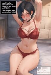 1girls 2d ada_wong ai_generated ass big_ass breasts captured defeated english_text female female_focus full_body game_over nude pale_skinned_female patreon_username qos qos_tattoo queen_of_spades resident_evil restrained sam_the_snowbunny solo solo_female tattoo text thick thick_thighs uncensored