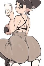 1girls 2d 2d_(artwork) ass ass_bigger_than_head ass_focus big_ass big_breasts big_butt big_thighs black_hair bottom_heavy breasts bubble_ass bubble_butt callie_(splatoon) clothed clothed_female curvy dumptruck_ass earrings facing_away fat_ass female female_focus female_only huge_ass large_ass large_breasts leotard light-skinned_female light_skin looking_back massive_ass massive_butt phone selfie simple_background solo solo_female solo_focus splatoon thick thick_ass thick_butt thick_thighs thighs yuta_agc
